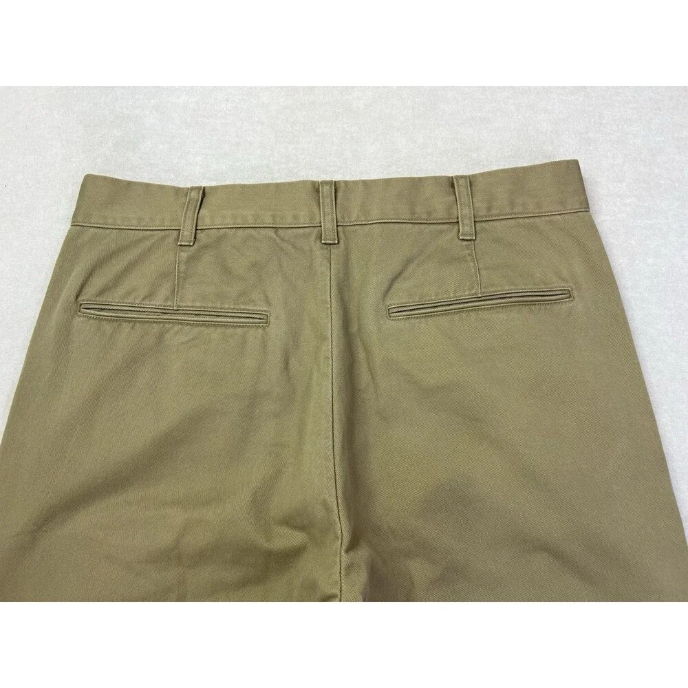 Uniqlo Straight Chino Trousers Relaxed Fit Pants Cotton Mens 32x30 Brown 479424